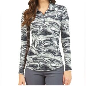 IBKUL Marble Swirl Long Sleeve Top